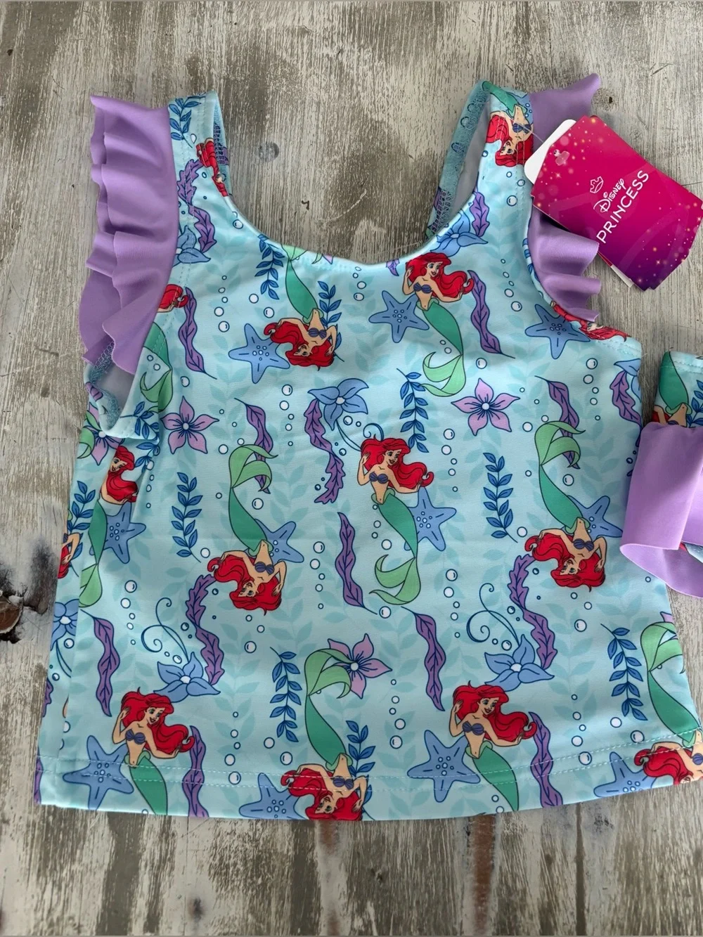 NWT Disney Princess Ariel Swim Set, Girls size 6